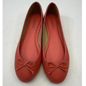 Talbots Pink Ballet Flats with Bows Womens Size 7.5